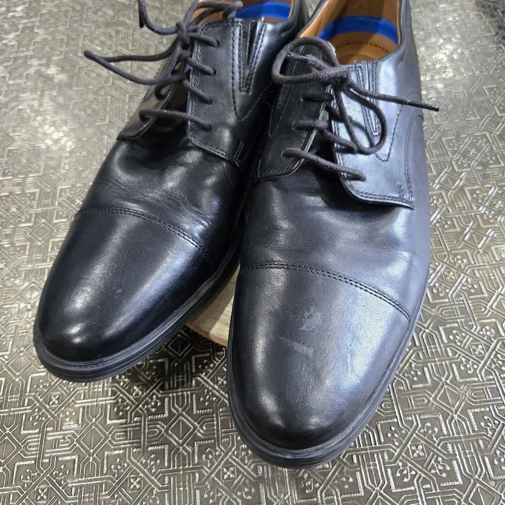 🐢 Clarks Men's Black Whiddon Cap Toe Oxford Size 10.5.